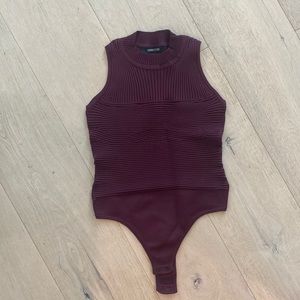 Cushnie Et Ochs Dark Maroon Bodysuit